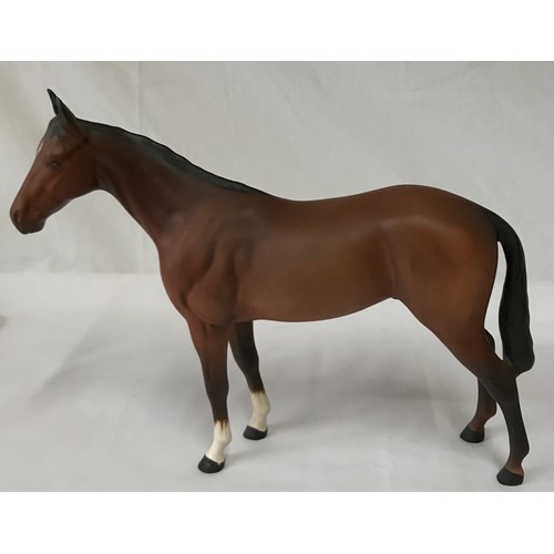 347 - Collection of three horses one rearing horse by Beswick, a foal by Beswick and a Royal Doulton horse... 