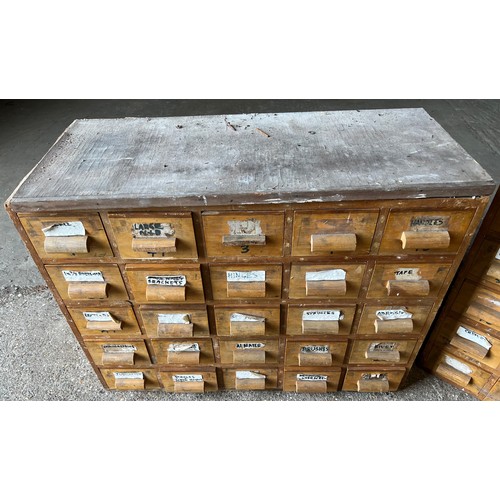 119 - Two pine apothecary chests.