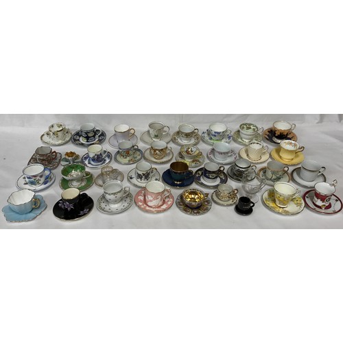 257 - A large collection of cups and saucers to include Court China, The Royal collection, Paragon, Norita... 