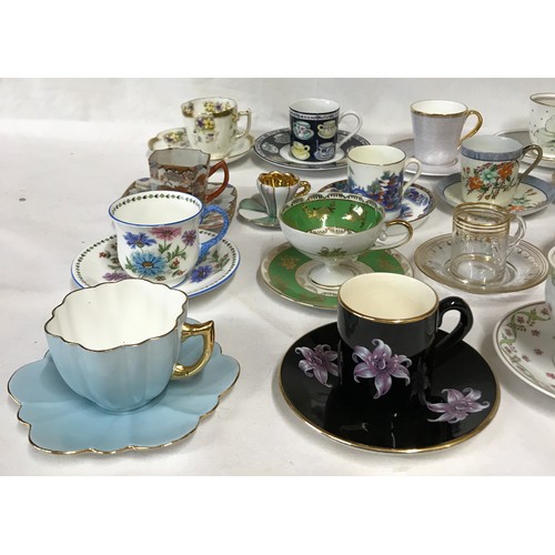 257 - A large collection of cups and saucers to include Court China, The Royal collection, Paragon, Norita... 