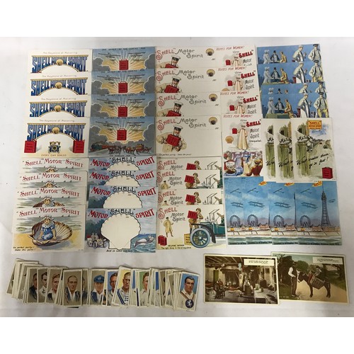 1225 - Postcards - a selection of reproduction Shell Motor Spirit advertising postcards together with Crick... 