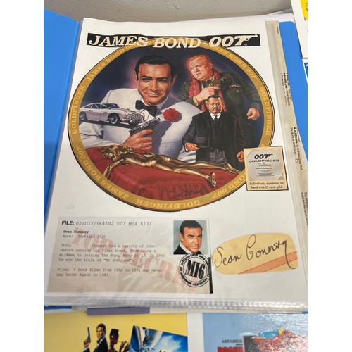 1227 - James Bond Autographs to include Sean Connery, Roger Moore, Timothy Dalton, Honor Blackman, Shirley ... 