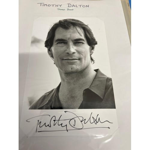 1227 - James Bond Autographs to include Sean Connery, Roger Moore, Timothy Dalton, Honor Blackman, Shirley ... 