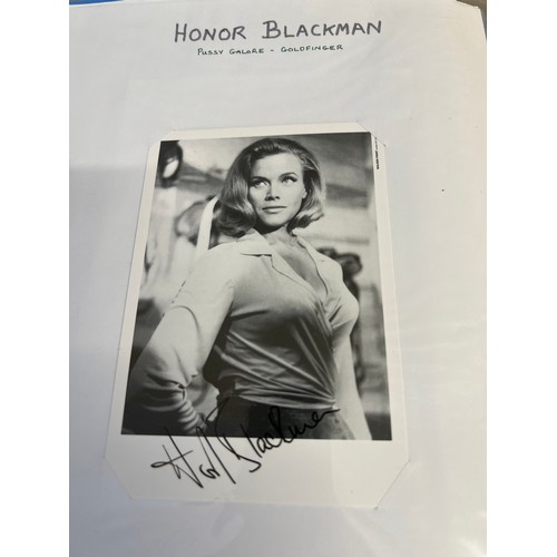 1227 - James Bond Autographs to include Sean Connery, Roger Moore, Timothy Dalton, Honor Blackman, Shirley ... 