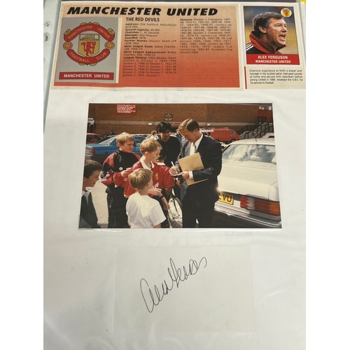 1228 - A large collection of football autographs to include Alex Ferguson, Bryan Robson, Ryan Giggs, Roy Ke... 