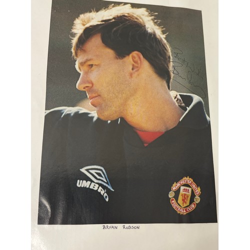 1228 - A large collection of football autographs to include Alex Ferguson, Bryan Robson, Ryan Giggs, Roy Ke... 