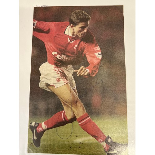 1228 - A large collection of football autographs to include Alex Ferguson, Bryan Robson, Ryan Giggs, Roy Ke... 