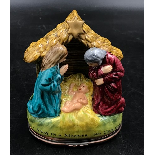 448 - Limited edition 132/750 Halcyon Days bonbonnieres 'Away in a Manger'/ Nativity.