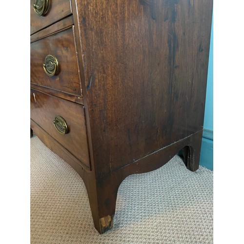 105 - Early 19thc mahogany bureau with burr-elm interior. 109 h x 99 w x 50cm d.
Ivory declaration submiss... 