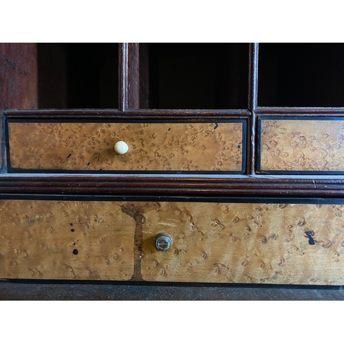 105 - Early 19thc mahogany bureau with burr-elm interior. 109 h x 99 w x 50cm d.
Ivory declaration submiss... 