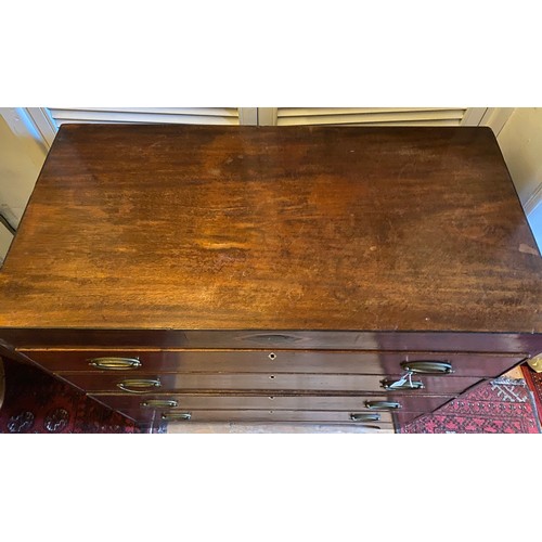 106 - A 19thC mahogany 4 ht Yorkshire chest with scrumbled sides. 103 h x 91 w x 45 d.
Ivory declaration s... 