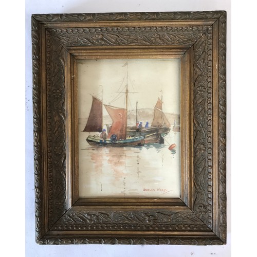 1545 - Three nautical watercolours to include: Dudley Ward (19th/20thC. English School) fishing boats, sign... 