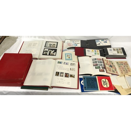 680 - Mixture of world and GB stamps in 8 albums, mint and used stamps plus a few FDC's and loose stamps.