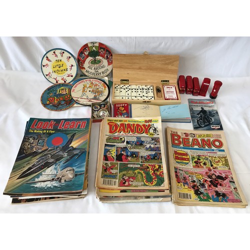 1233 - A collection of vintage magazines and newspapers to include Look and learn, The dandy, Beano and Yor... 