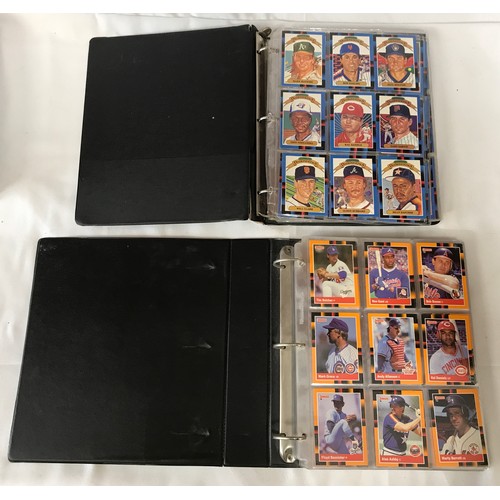 442 - A collection of folders containing a complete set dated 1989 of Donruss baseball cards, a mix of car... 