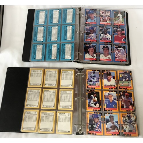 442 - A collection of folders containing a complete set dated 1989 of Donruss baseball cards, a mix of car... 