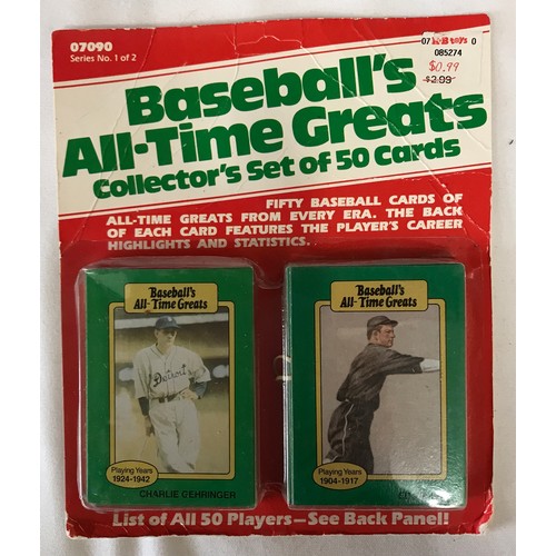 442 - A collection of folders containing a complete set dated 1989 of Donruss baseball cards, a mix of car... 