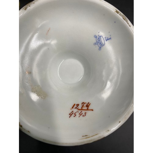 238 - Continental ceramics to include rose bowl, twin handled planter, figure of boy with dog and a Yardle... 