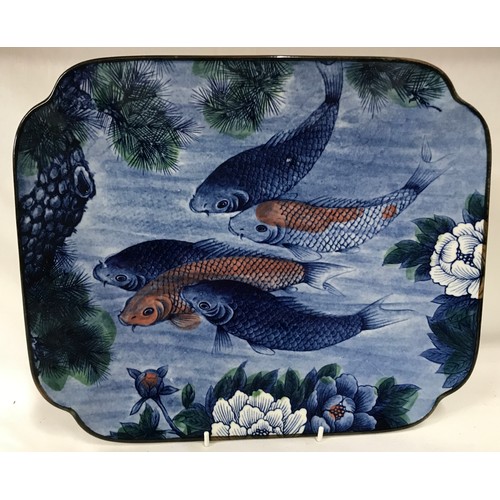 242 - Collection of ceramics to include a b&w bowl 22cm d, an oblong fish dish 33 x 27cm, a Wedgwood biscu... 