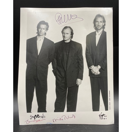 1231 - GENESIS: Signed 8 x 10 photograph by all three members of the English rock band individually, compri... 