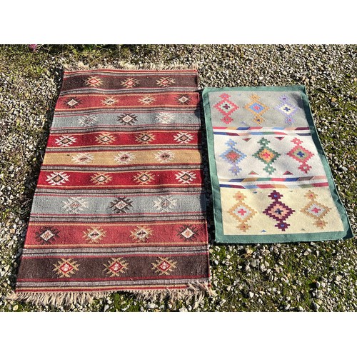 1215 - Two Kilim style rugs, 125 x 81cm, 92 x 60cm.