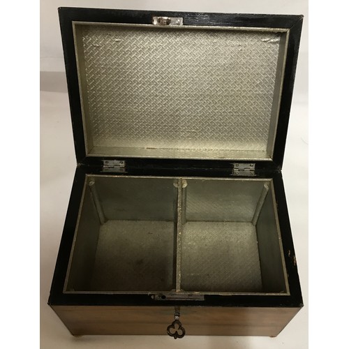 996 - Collection of four wooden boxes to include 19thC box with brass handle and cushioned inner lid with ... 