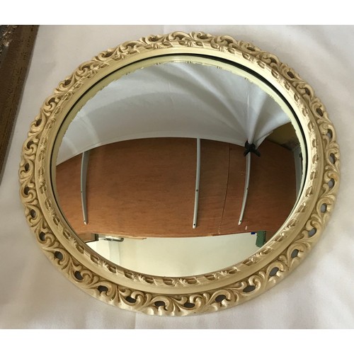 1135 - Three contemporary mirrors two gilt framed largest round one 46cm diameter, oblong gilt 45 x 39cm an... 