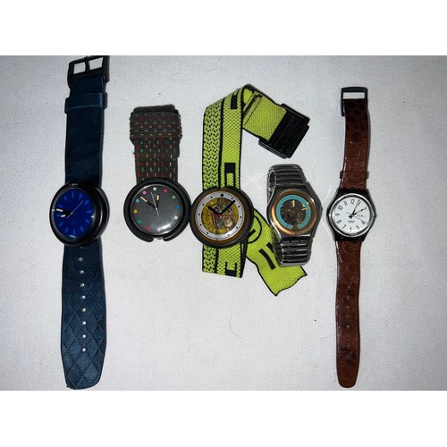 964 - A collection of Swatch watches to include 3 Swatch Pop.