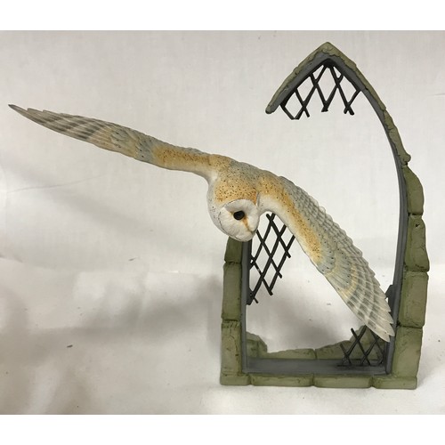 1013 - Collection of three Owl models to include Border Fine Art Finesse - Barn Owl and Gothic window, 1988... 