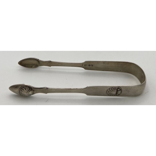 767 - Silver sugar tongs Newcastle 1852, maker TW. Weight 48gm.