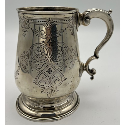 756 - Silver tankard London 1791, maker Peter and Ann Bateman. Weight 332gm. Height 12.5cm.