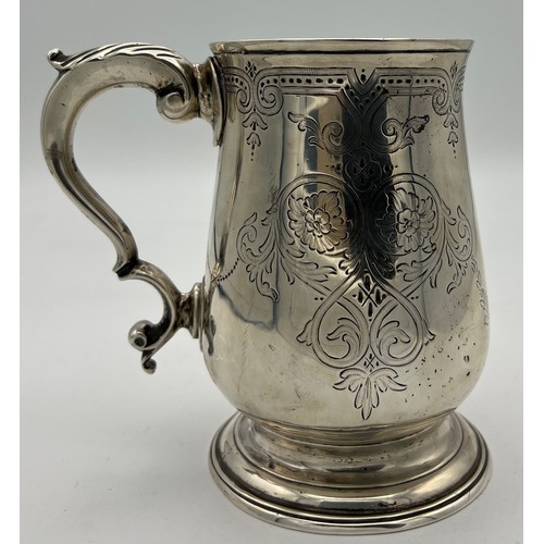 756 - Silver tankard London 1791, maker Peter and Ann Bateman. Weight 332gm. Height 12.5cm.