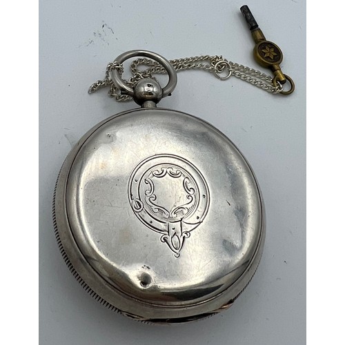 959 - Silver cased pocket watch Chester 1876. Dial and case marked H Cartwright Blackpool. Subsidiary seco... 