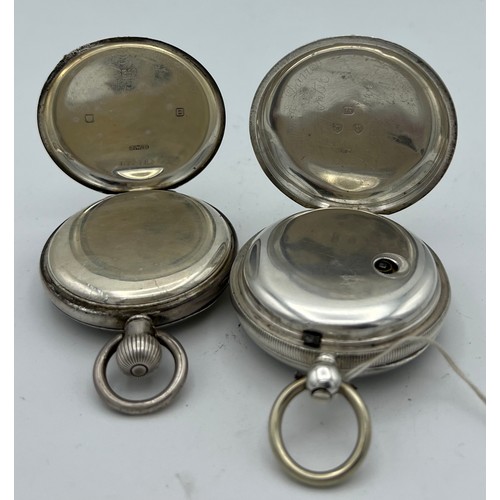 961 - Two silver cased pocket watches. London 1937 W Benson to case and Birmingham 1891.