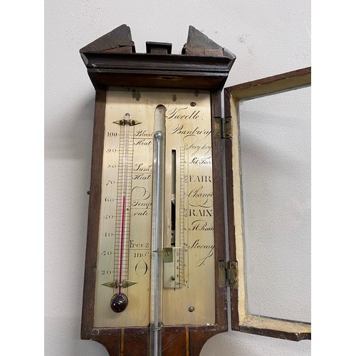 1174 - A Georgian stick barometer marked Banbury.