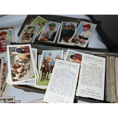 1223 - Cigarette cards to include Gallahers, Film Episodes, Famous Jockeys, Champions, Portraits of Famous ... 