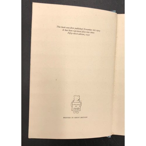 1019 - A.A. Milne 'The House at Pooh Corner' first published Oct 11th 1928 and reprinted 37 times, reprinte... 