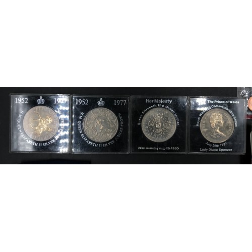 667 - A collection of coins to include three boxed 1951 festivals of Britan crown piece and one additional... 