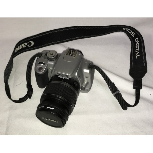 1166 - A Canon EOS 400D with EF 18-55 3.5-5.6 II lens with original box along with a Canon zoom lens EF 75-... 