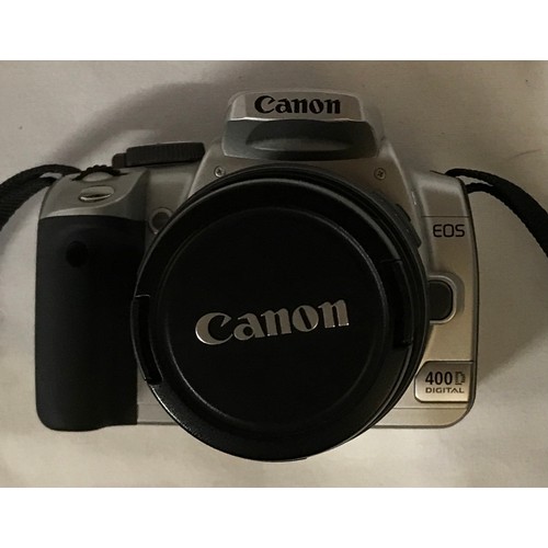 1166 - A Canon EOS 400D with EF 18-55 3.5-5.6 II lens with original box along with a Canon zoom lens EF 75-... 