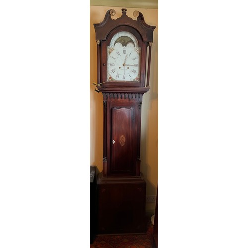 1175 - A Mahogony eight-day longcase clock by James Berry Pontefract 224h x51w x 26cm d. Ivory declaration ... 