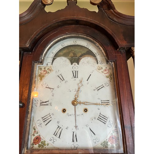 1175 - A Mahogony eight-day longcase clock by James Berry Pontefract 224h x51w x 26cm d. Ivory declaration ... 