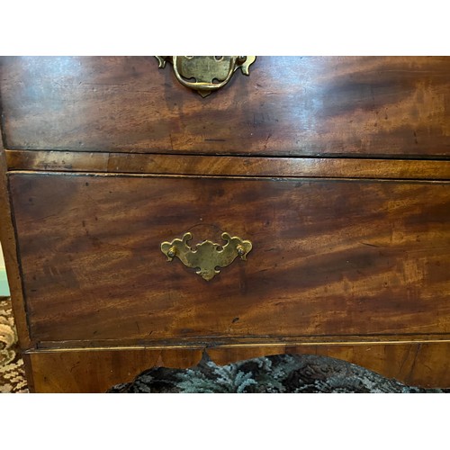 175 - A Georgian Mahogony bureau bookcase on bracket feet and fitted interior. A later two door bookcase t... 