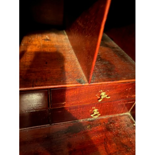 180 - A 19thC Mahogany Bureau Bookcase on ogee bracket feet and astragal glazed doors to top 102 w x 57 d ... 