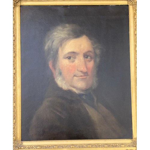 1557 - Oil on board of a gentleman in a gilt frame. Unsigned. Image 51 x 41cm.