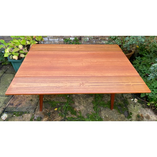 168 - Mid-century design - a retro Danish teak metamorphic table in the style of Trioh. Highest 70cm, coff... 