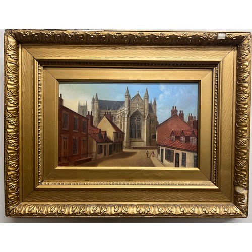 1552 - James Burras English School 19thC, Beverley Minster and St. Nicholas Church, Beverley, pair of oil o... 