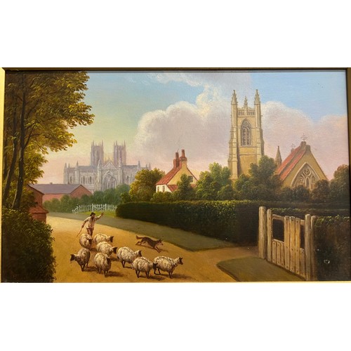 1552 - James Burras English School 19thC, Beverley Minster and St. Nicholas Church, Beverley, pair of oil o... 