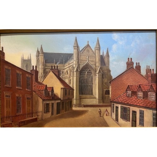 1552 - James Burras English School 19thC, Beverley Minster and St. Nicholas Church, Beverley, pair of oil o... 