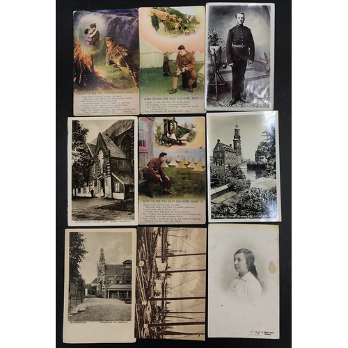 1251 - A miscellaneous lot to include a WWI newspaper war map of western Europe, 9x WWI period postcards, a... 